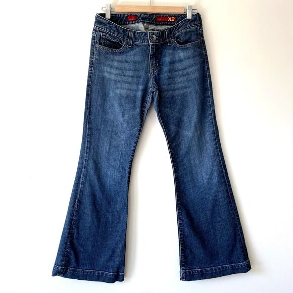 Express Jeans Womens 6 Short Flare Low Rise Denim Stella Full Leg Y2K - Picture 1 of 9